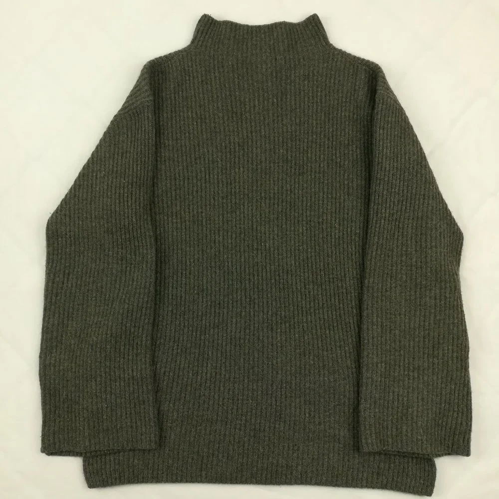 Everlane 100% Cashmere Ribbed Mock Neck Pullover Sweater *Flaw - Picture 4 of 7